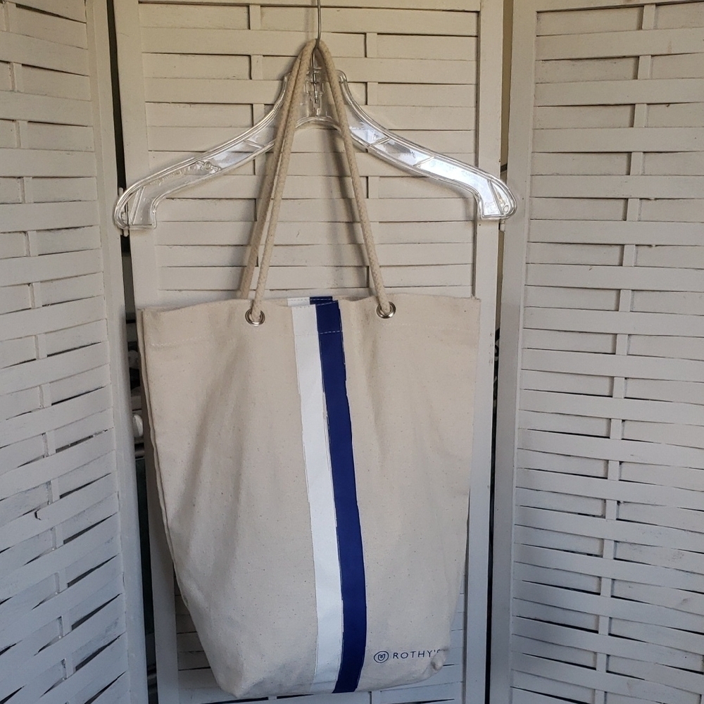 Rothys Natural Beige Canvas Tote Bag
